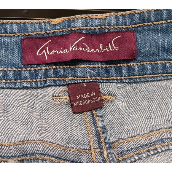 Gloria Vanderbilt (12) Womens Jean Short High Rise Cuffed Hem Button Pockets - Picture 4 of 4